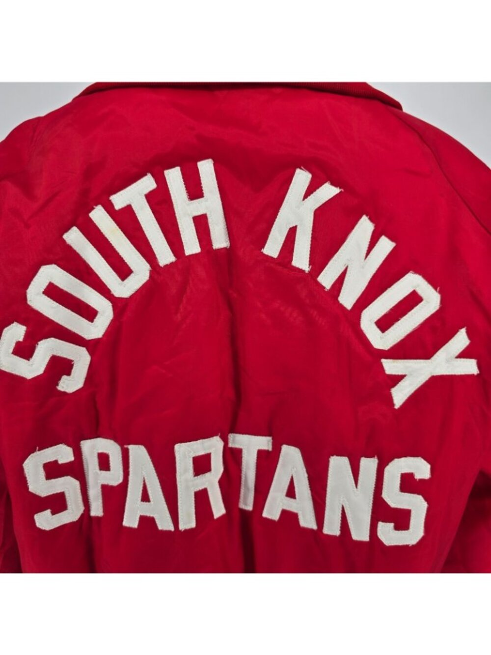 Vintage 1970s Gus Doerner Sports South Knox Spartans Satin Bomber Jacket (XL) - Picture 2 of 14